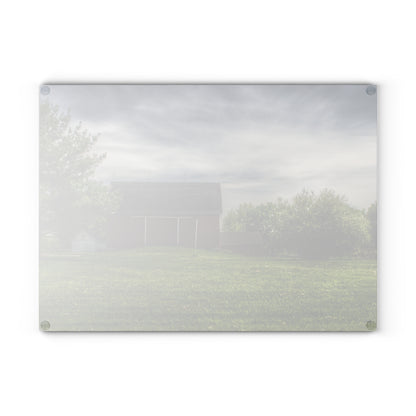 U R There Photography Kings Mill Red I Rustic Farmhouse Tempered-Glass Cutting Board