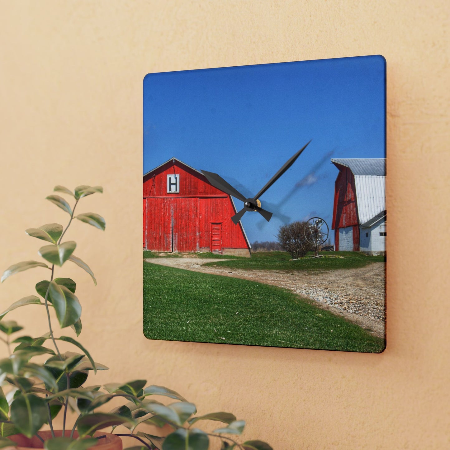 U R There Photography Shay Lake Duo Rustic Farmhouse Acrylic Analog Wall Clock