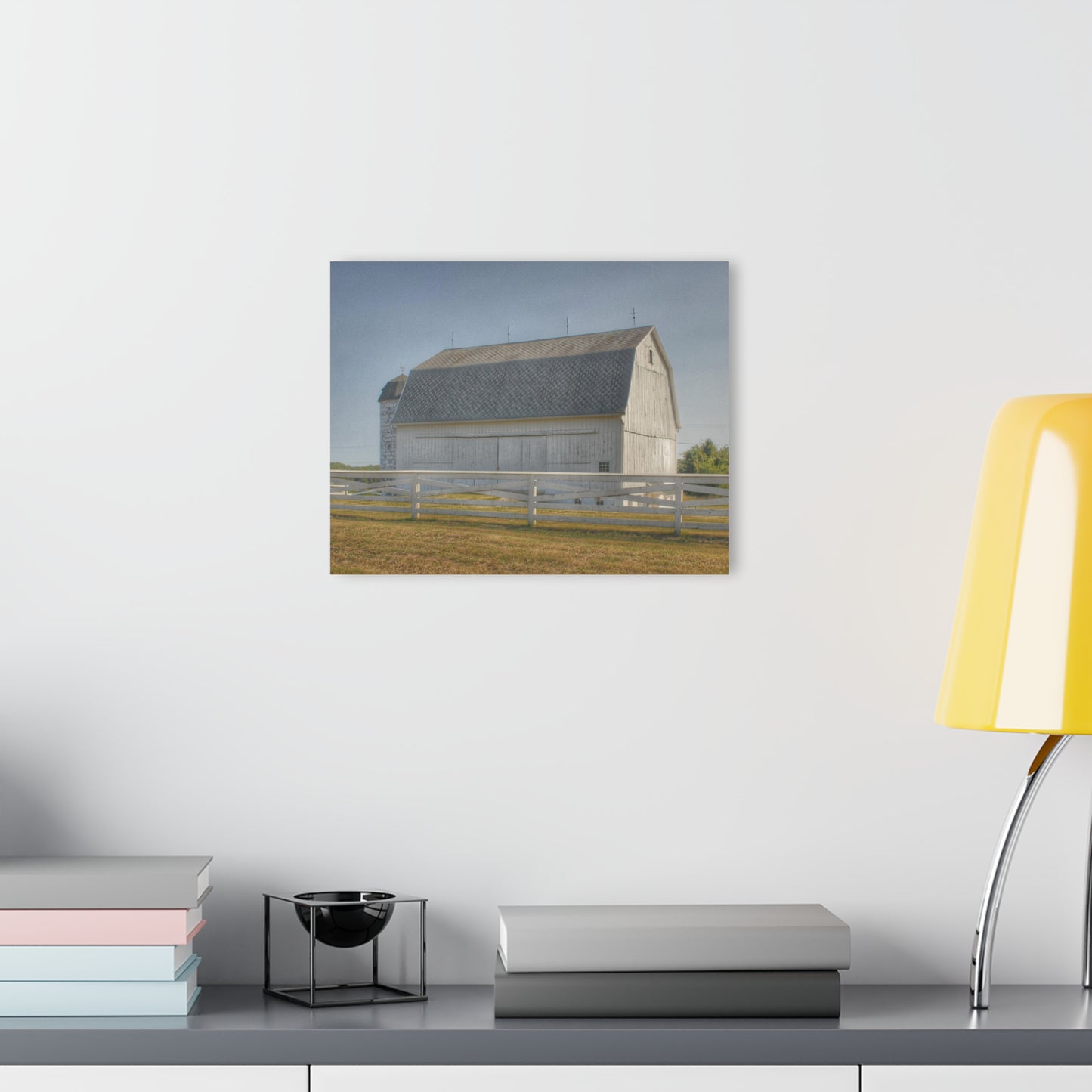 U R There Photography Belsay Road White Rustic Farmhouse Acrylic Wall Print