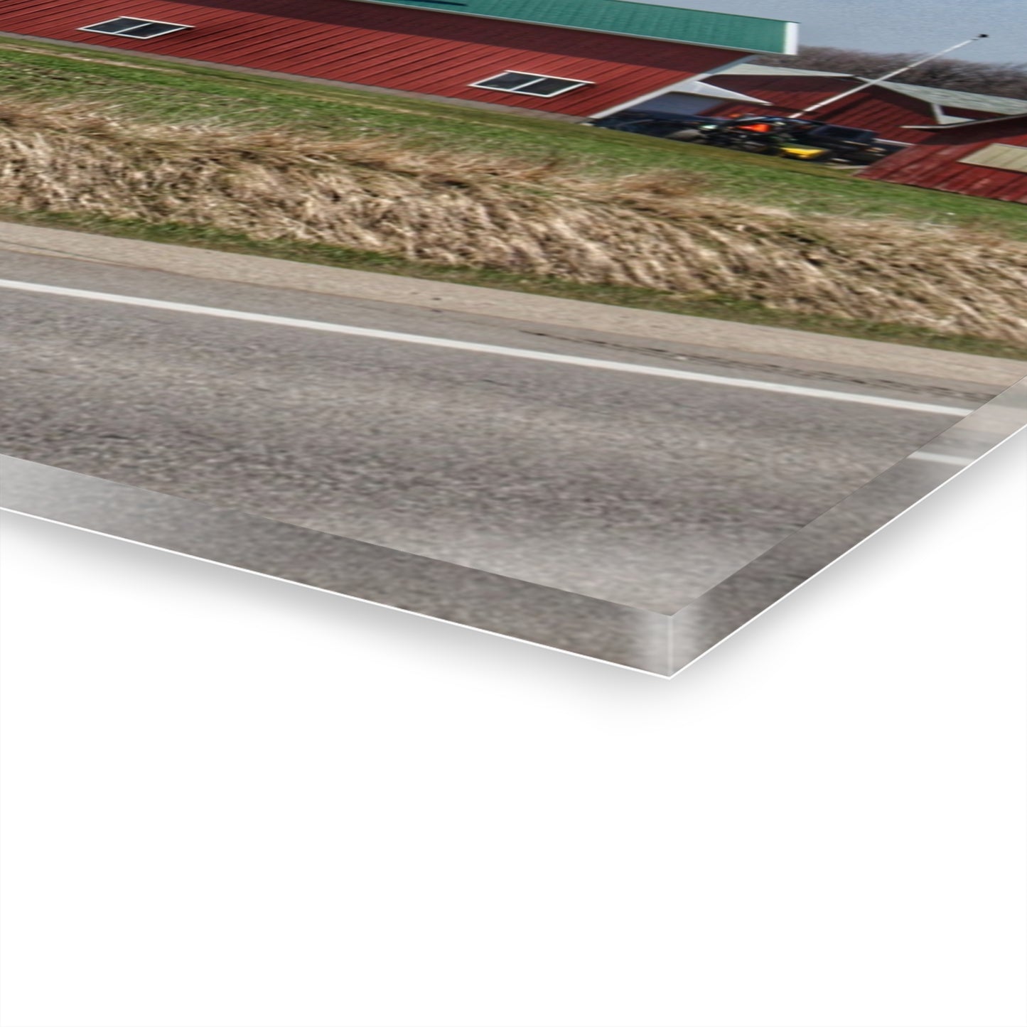 U R There Photography M-15 Quilted Red Rustic Farmhouse Acrylic Wall Print