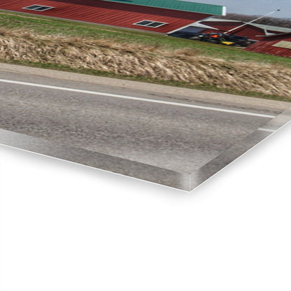 U R There Photography M-15 Quilted Red Rustic Farmhouse Acrylic Wall Print