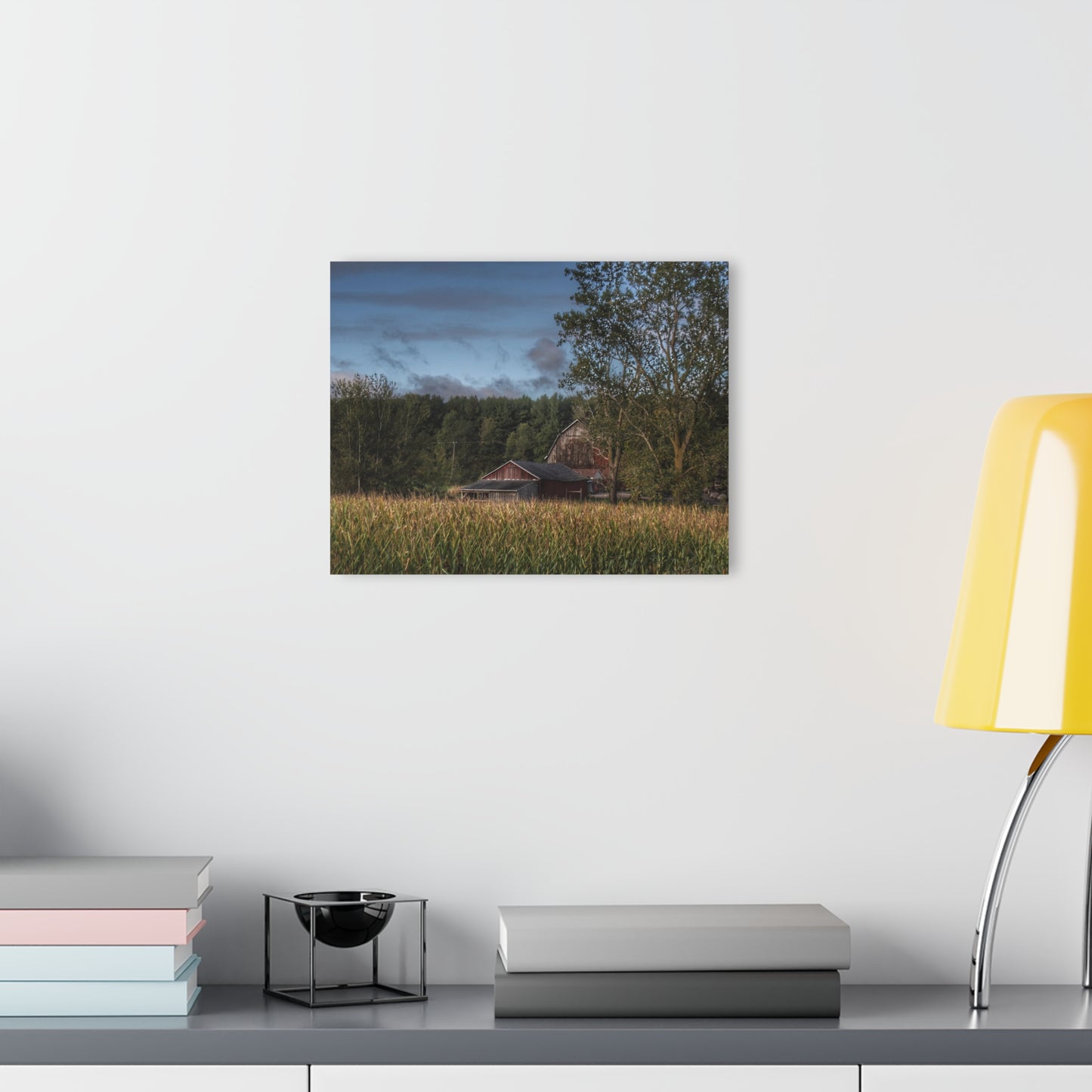 U R There Photography West Oregon Road Hidden Red II Rustic Farmhouse Acrylic Wall Print