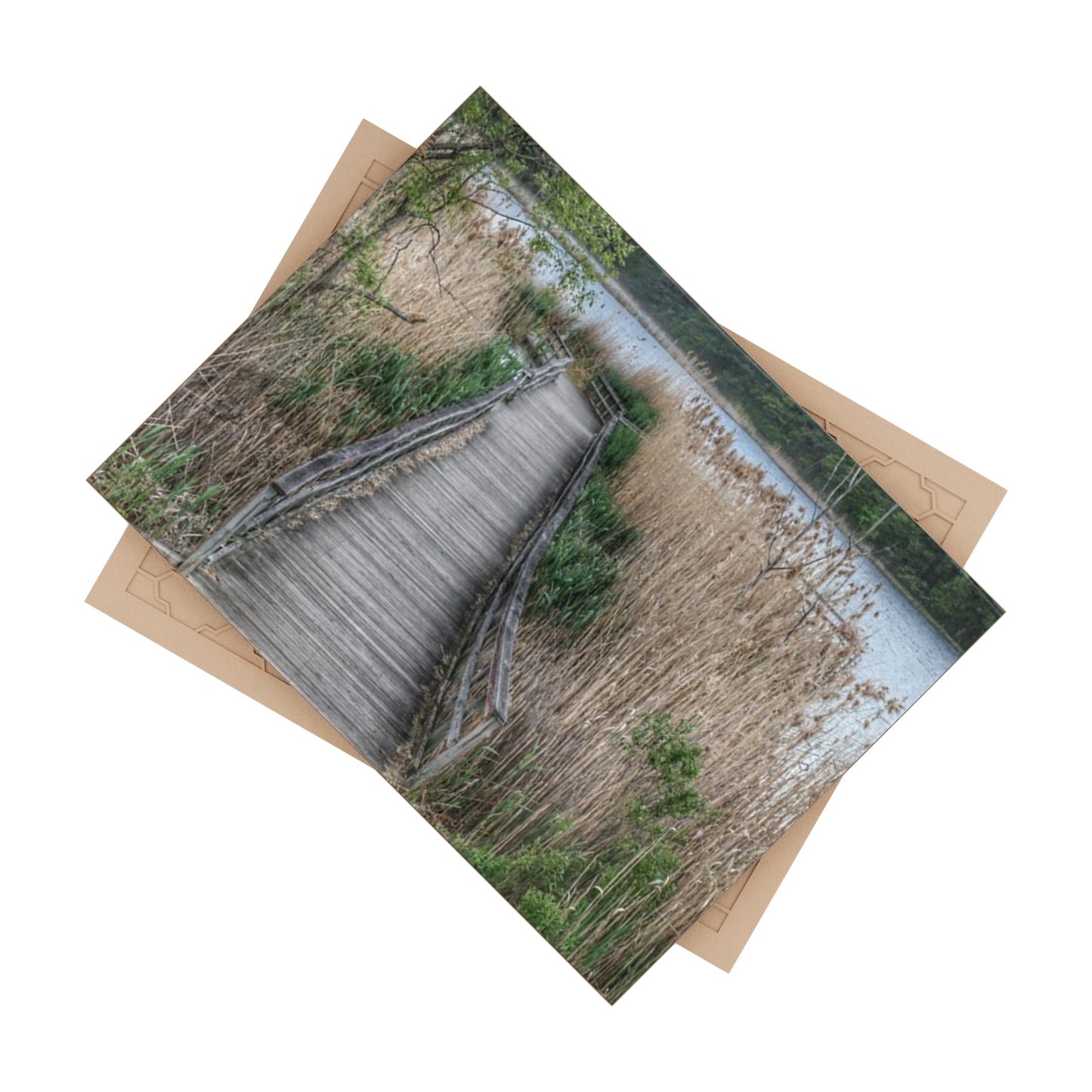 U R There Photography Linear Park Bridge In Lapeer II Rustic Farmhouse Decorative Ceramic Tile