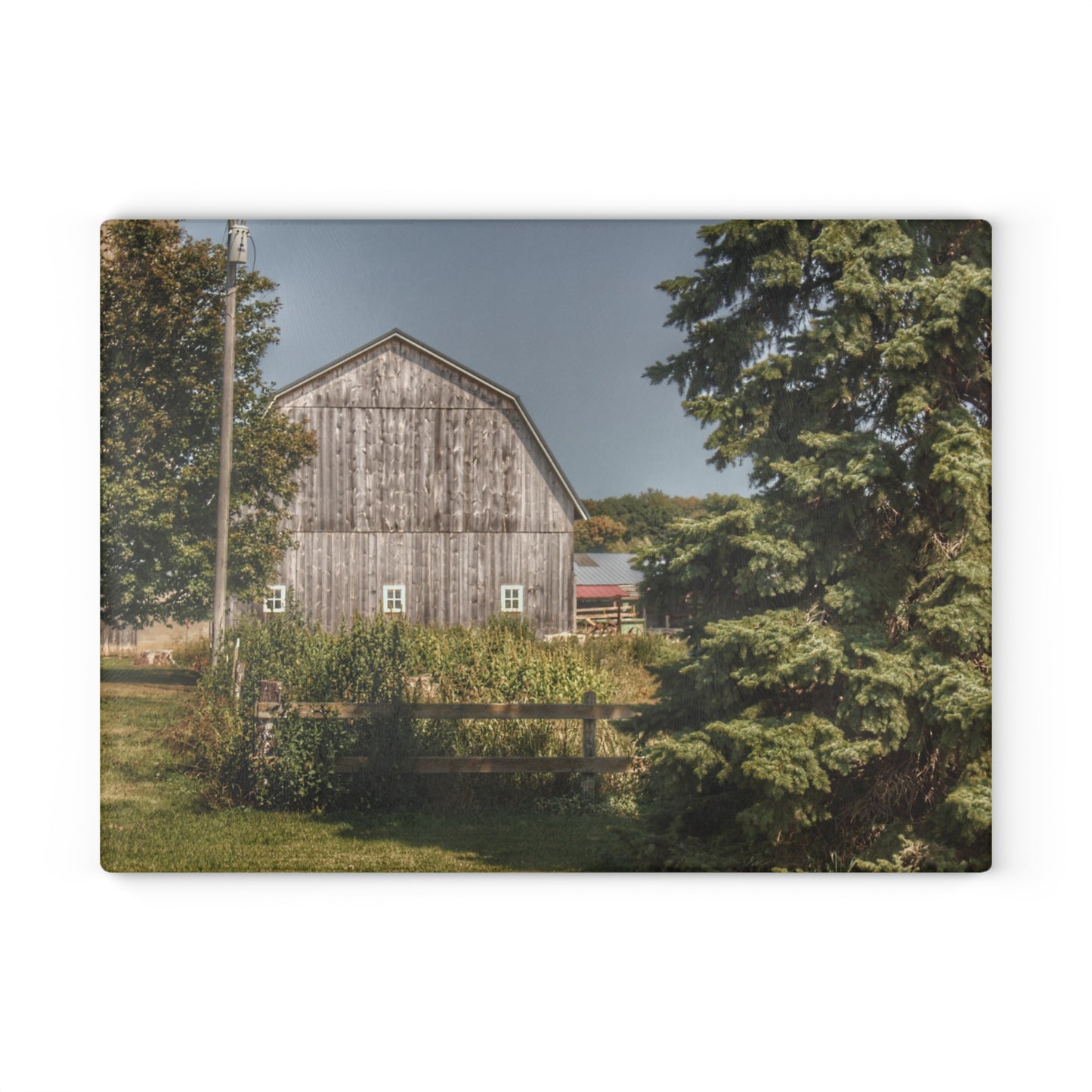 U R There Photography Roadside Grey of Vassar Rustic Farmhouse Tempered-Glass Cutting Board
