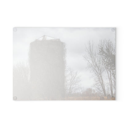 U R There Photography West Barnes Lake Silo Rustic Farmhouse Tempered-Glass Cutting Board