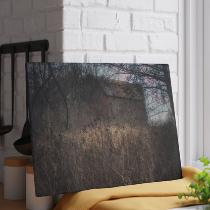 U R There Photography Mayville Hidden Barn I Rustic Farmhouse Tempered-Glass Cutting Board