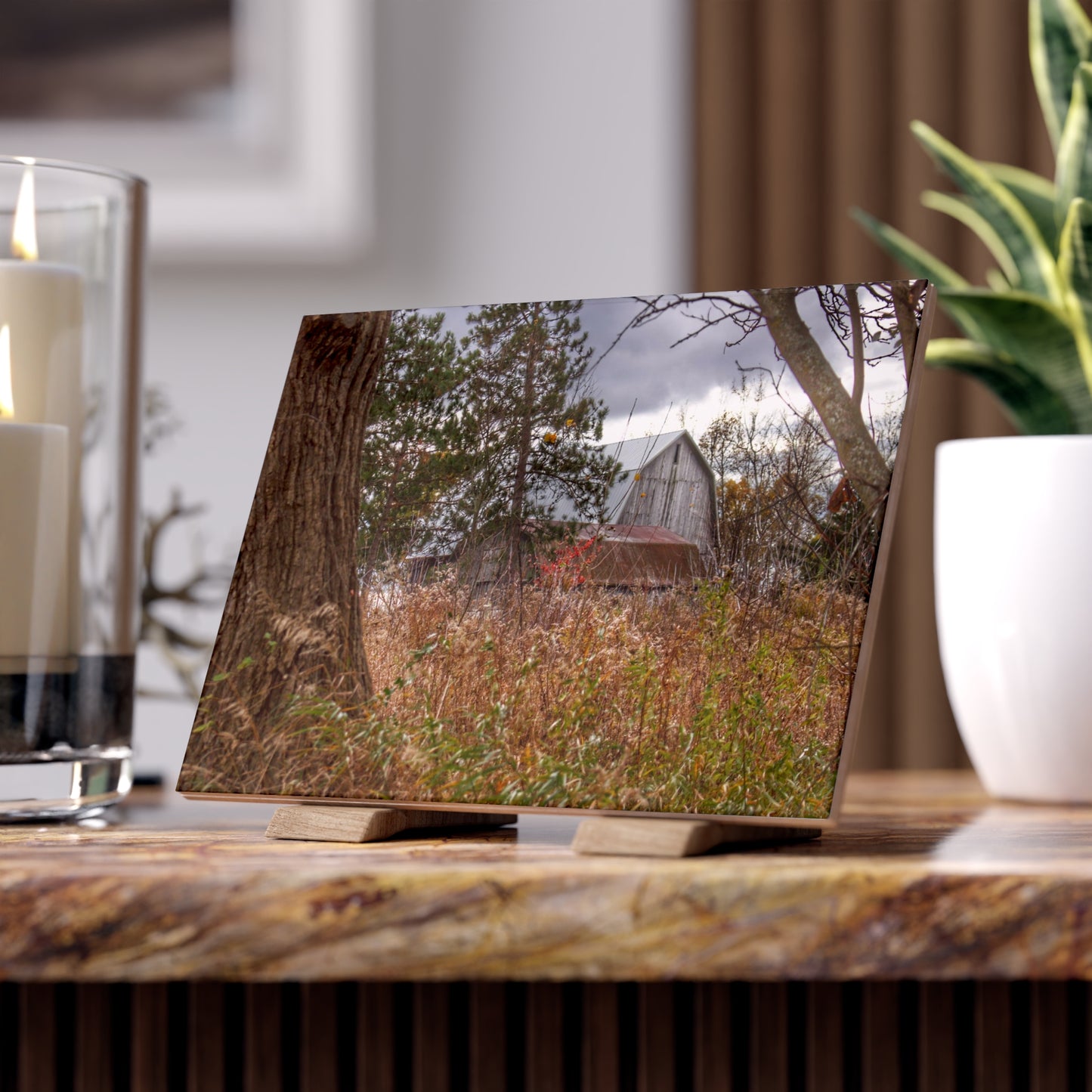 U R There Photography Booth Road Hidden Greys Rustic Farmhouse Decorative Ceramic Tile