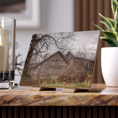 U R There Photography Bowers Road Greys II Rustic Farmhouse Decorative Ceramic Tile