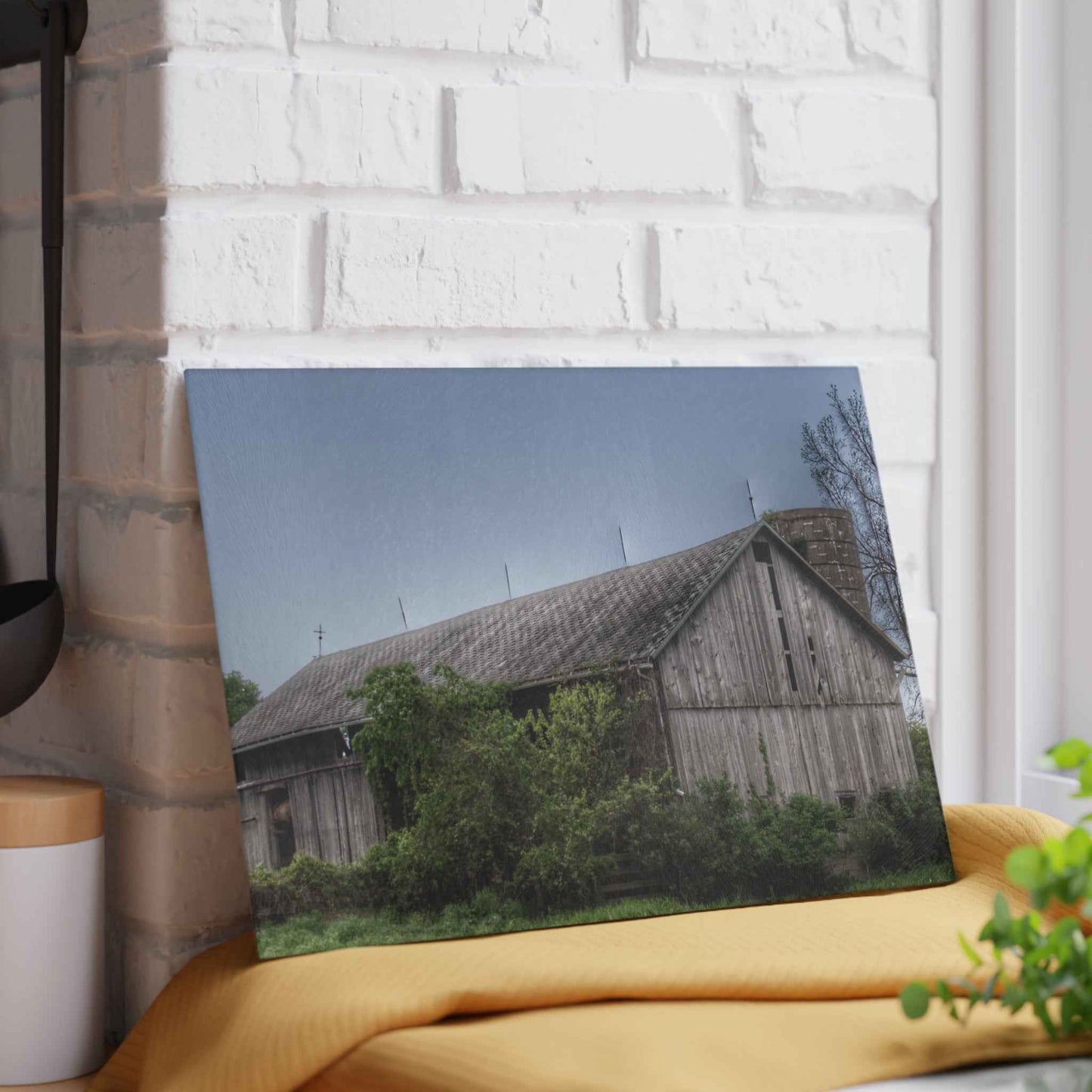 U R There Photography Wilder Road Grey I Rustic Farmhouse Tempered-Glass Cutting Board
