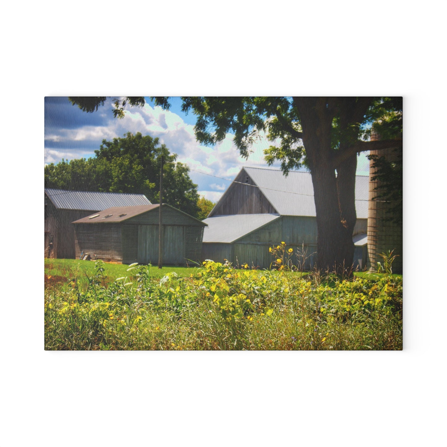 U R There Photography Hough Road Greys Rustic Farmhouse Tempered-Glass Cutting Board