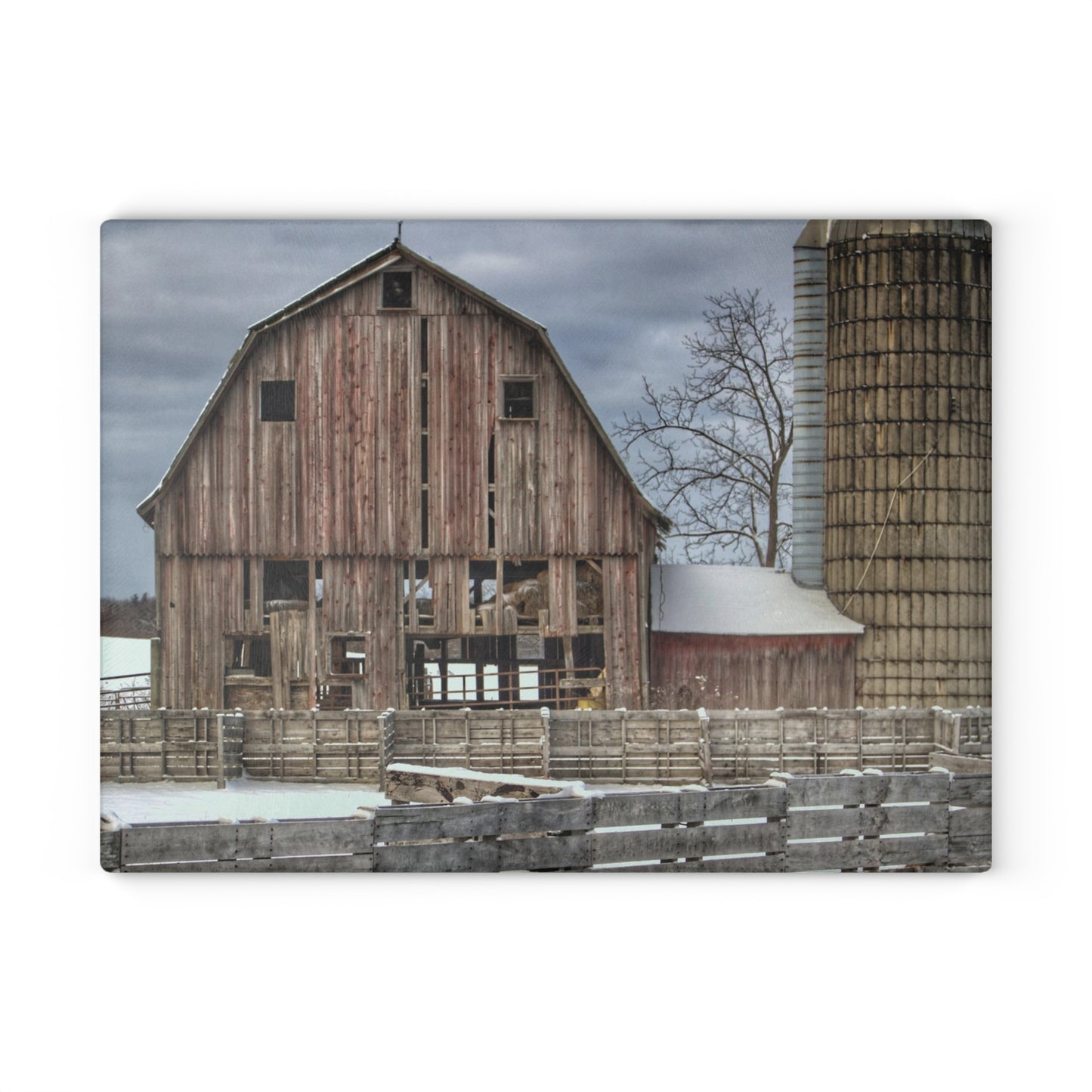 U R There Photography Old Marathon Rustic Farmhouse Tempered-Glass Cutting Board