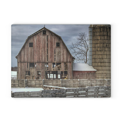 U R There Photography Old Marathon Rustic Farmhouse Tempered-Glass Cutting Board