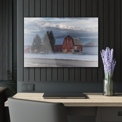 U R There Photography Glover Road Red Rustic Farmhouse Acrylic Wall Print