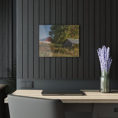 U R There Photography Barnes Road Hidden Red and Little Grey Rustic Farmhouse Acrylic Wall Print