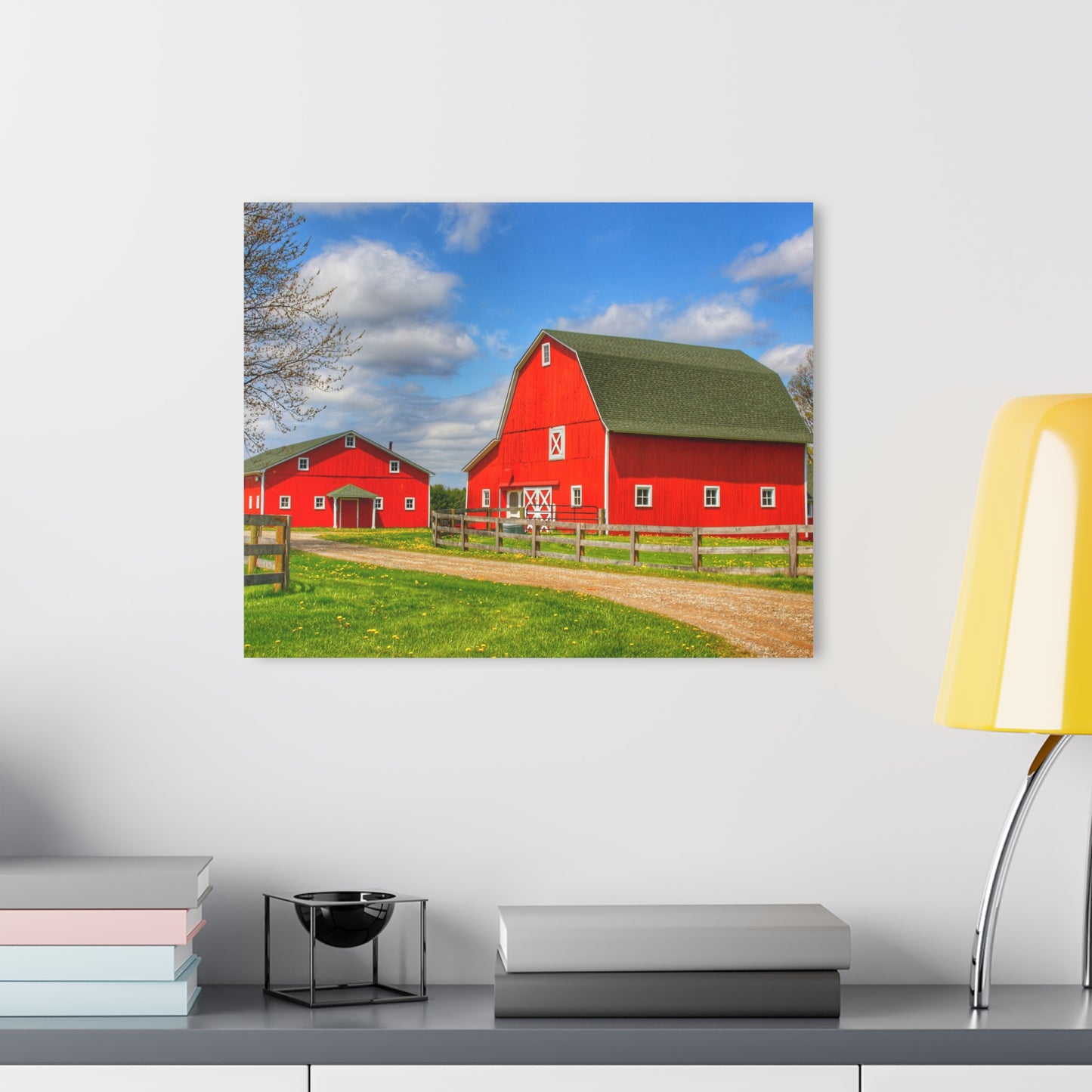 U R There Photography Sohn Road Reds Rustic Farmhouse Acrylic Wall Print