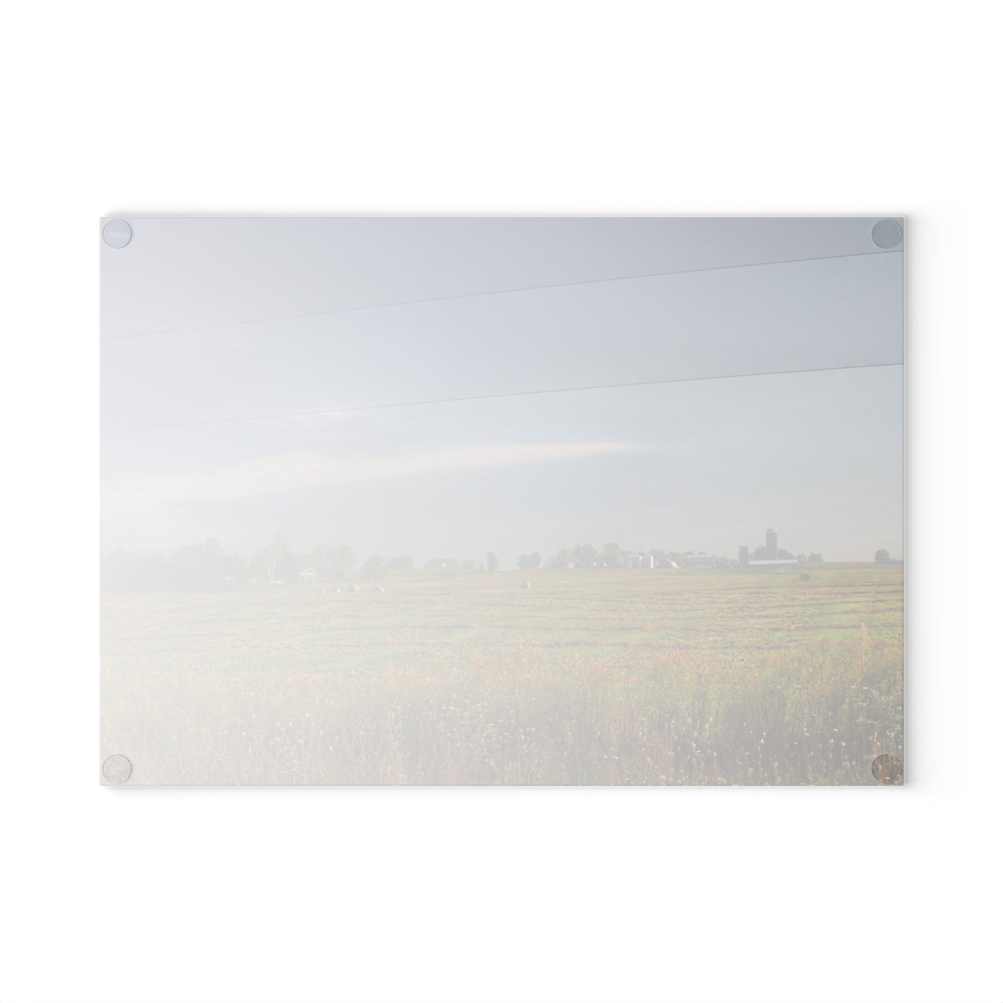 U R There Photography Farm Across the Field Rustic Farmhouse Tempered-Glass Cutting Board