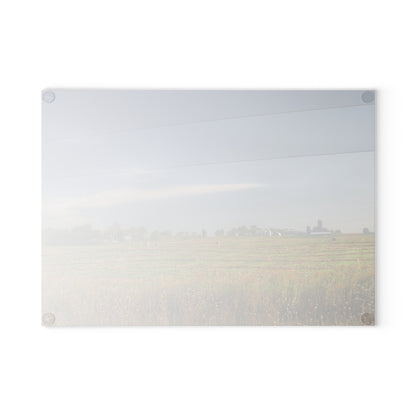U R There Photography Farm Across the Field Rustic Farmhouse Tempered-Glass Cutting Board