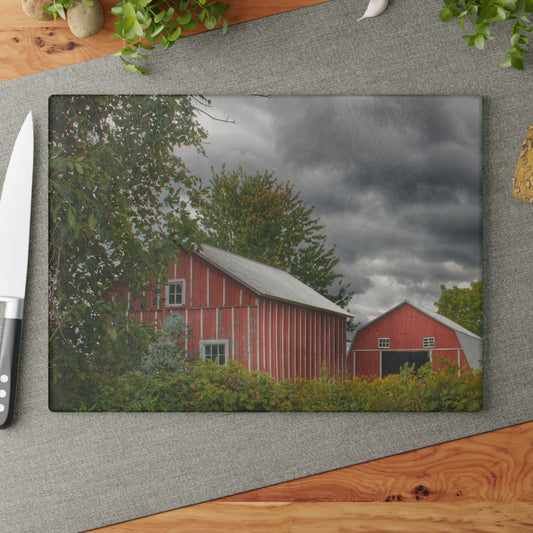 Barn Boutique Rustic Tempered-Glass Cutting Board| Pinstripe Barn and Buddy I