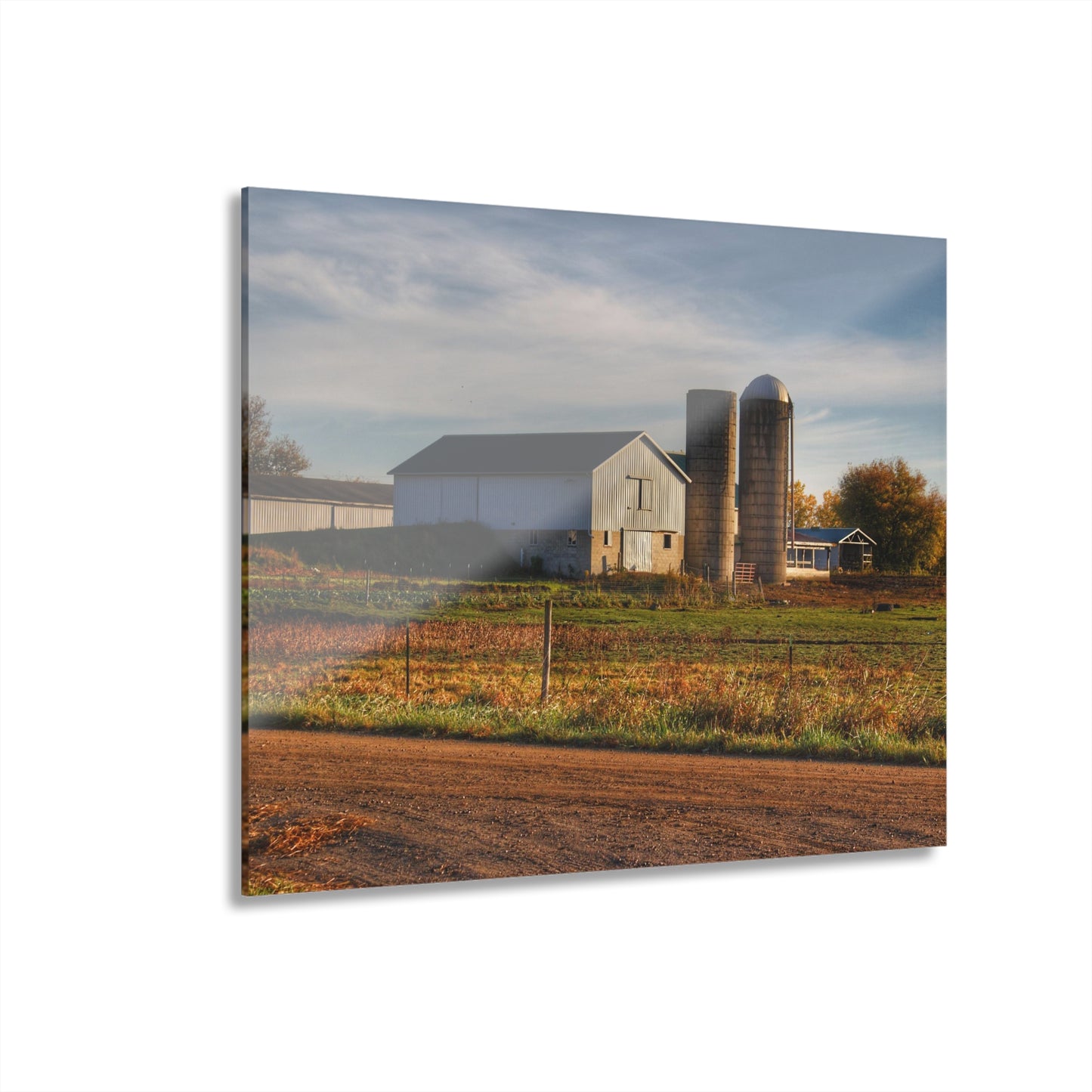 U R There Photography Cade Road White Rustic Farmhouse Acrylic Wall Print