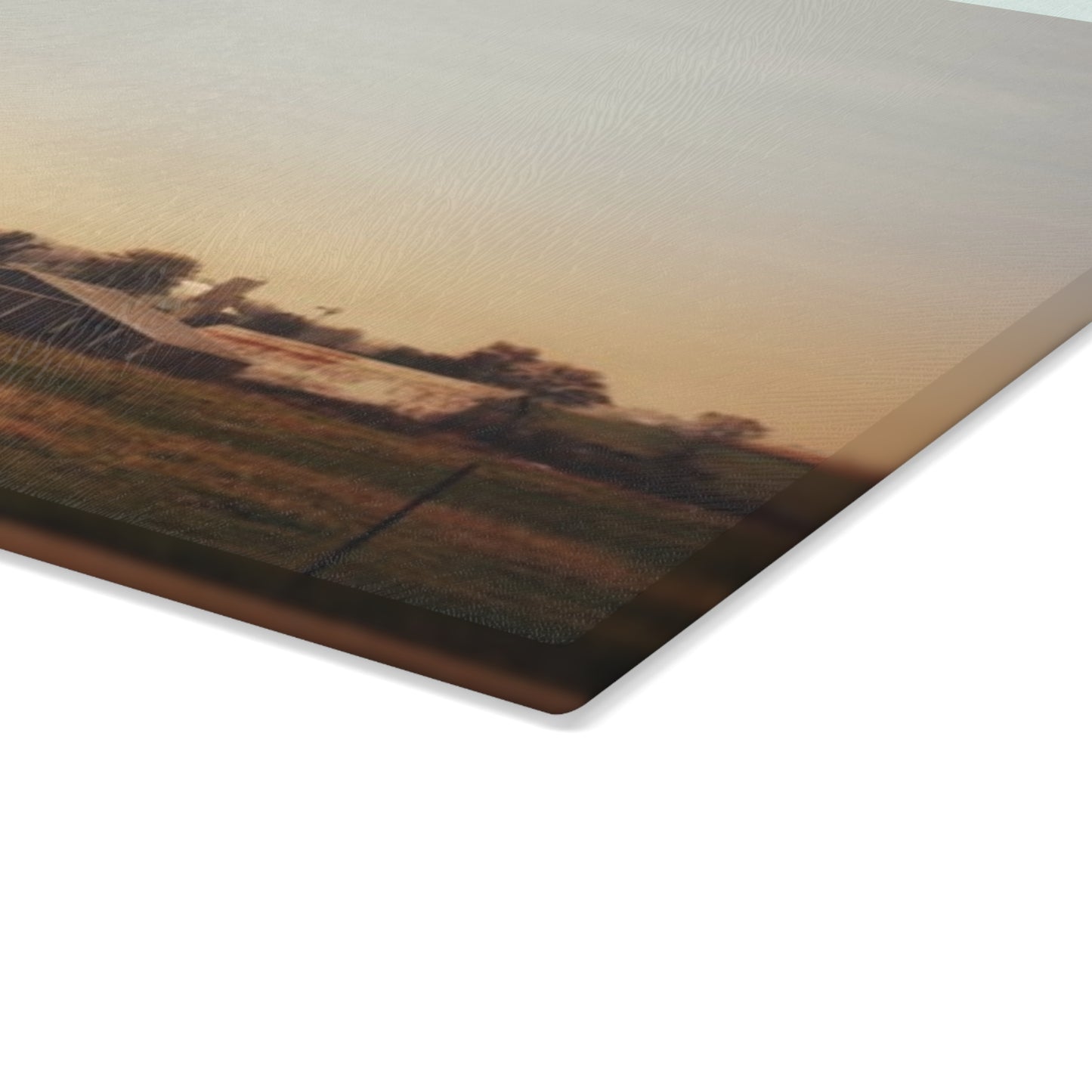 U R There Photography Marlette Road Farm II Rustic Farmhouse Tempered-Glass Cutting Board