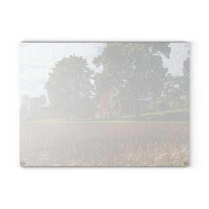 U R There Photography Catlin Road Red II Rustic Farmhouse Tempered-Glass Cutting Board