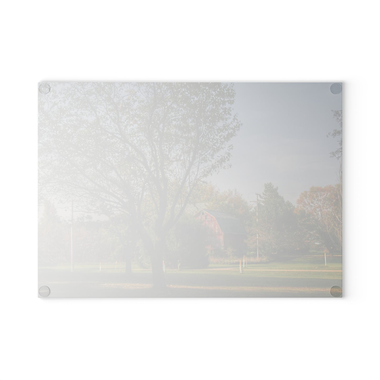 U R There Photography Belle River Red II Rustic Farmhouse Tempered-Glass Cutting Board