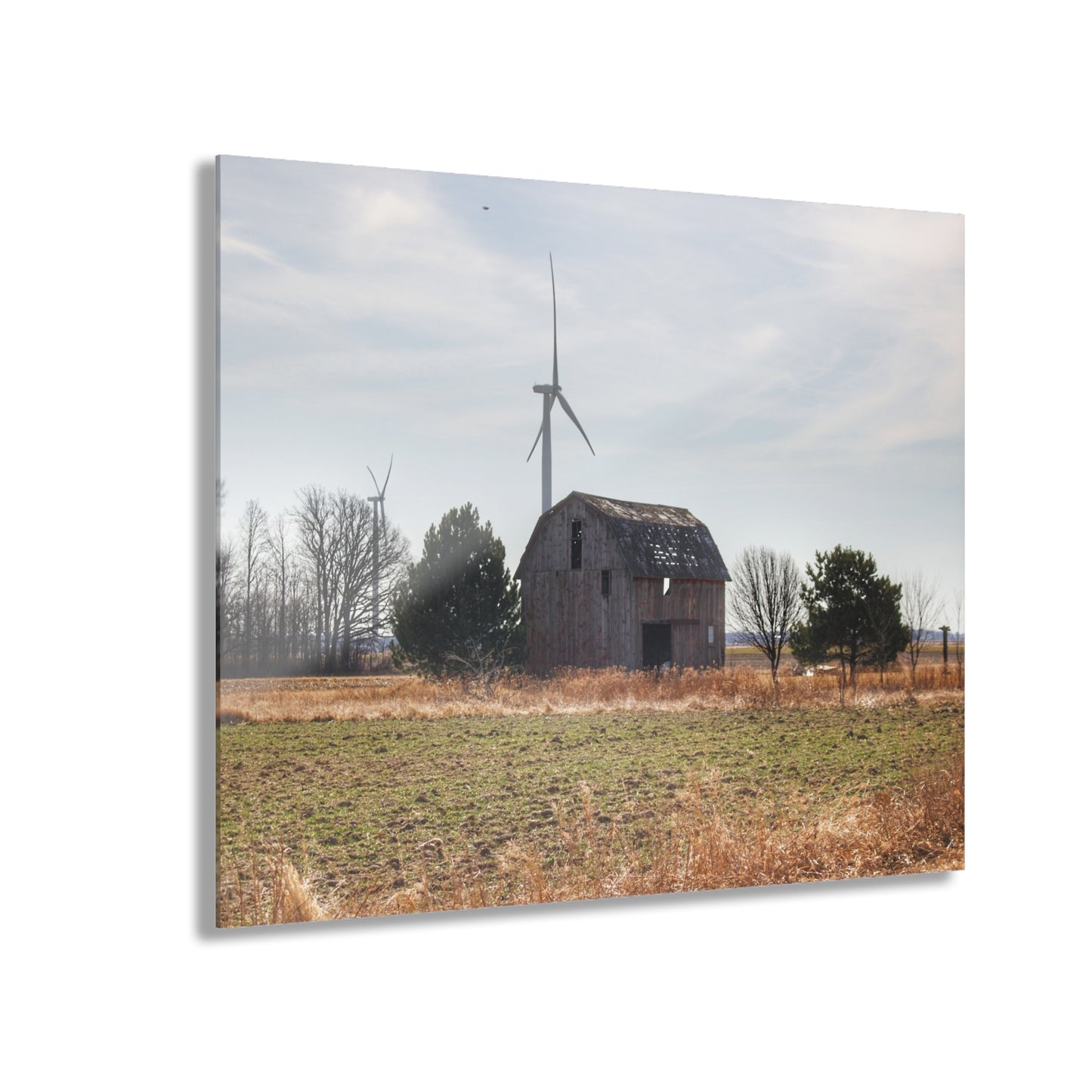 U R There Photography French Road Little Red Rustic Farmhouse Acrylic Wall Print