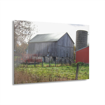 U R There Photography Slattery Road Fieldstone Grey Rustic Farmhouse Acrylic Wall Print