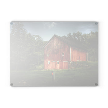 U R There Photography Buckhorn Lake Road Red Rustic Farmhouse Tempered-Glass Cutting Board
