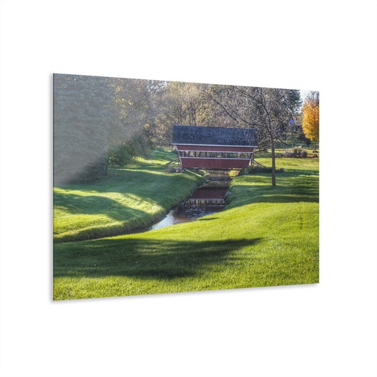 U R There Photography Hadley Covered Bridge I Rustic Farmhouse Acrylic Wall Print
