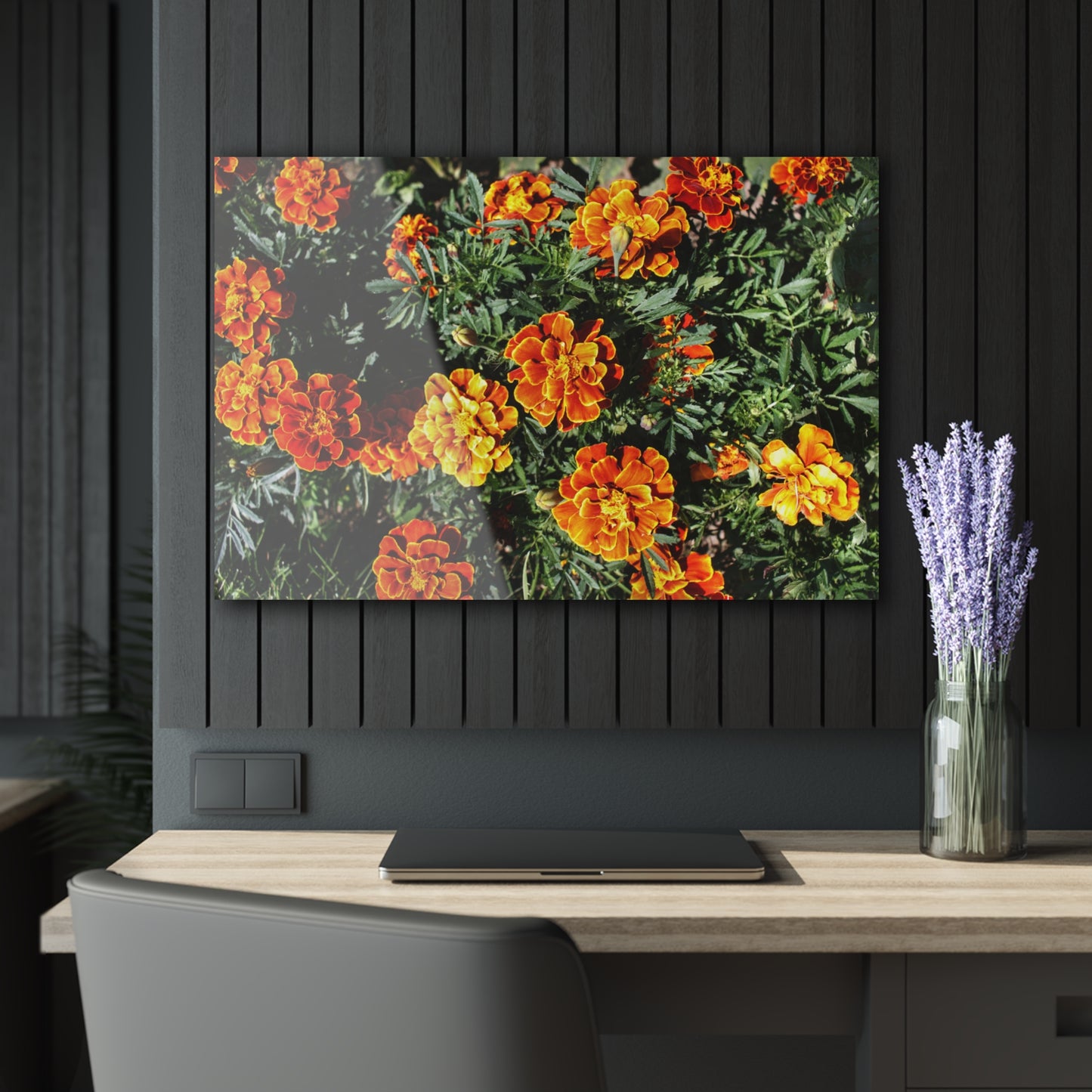 U R There Photography Marigolds Rustic Farmhouse Acrylic Wall Print