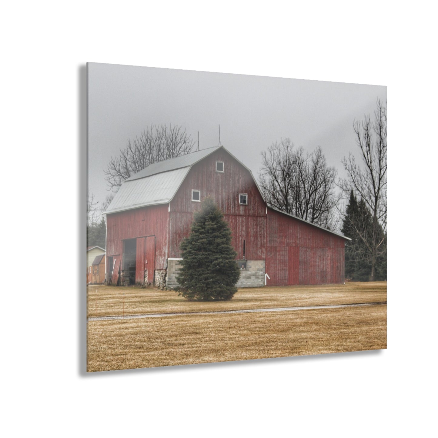 U R There Photography Daley Road Red I Rustic Farmhouse Acrylic Wall Print