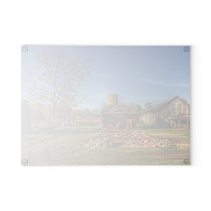 U R There Photography Bowers Road Greys I Rustic Farmhouse Tempered-Glass Cutting Board