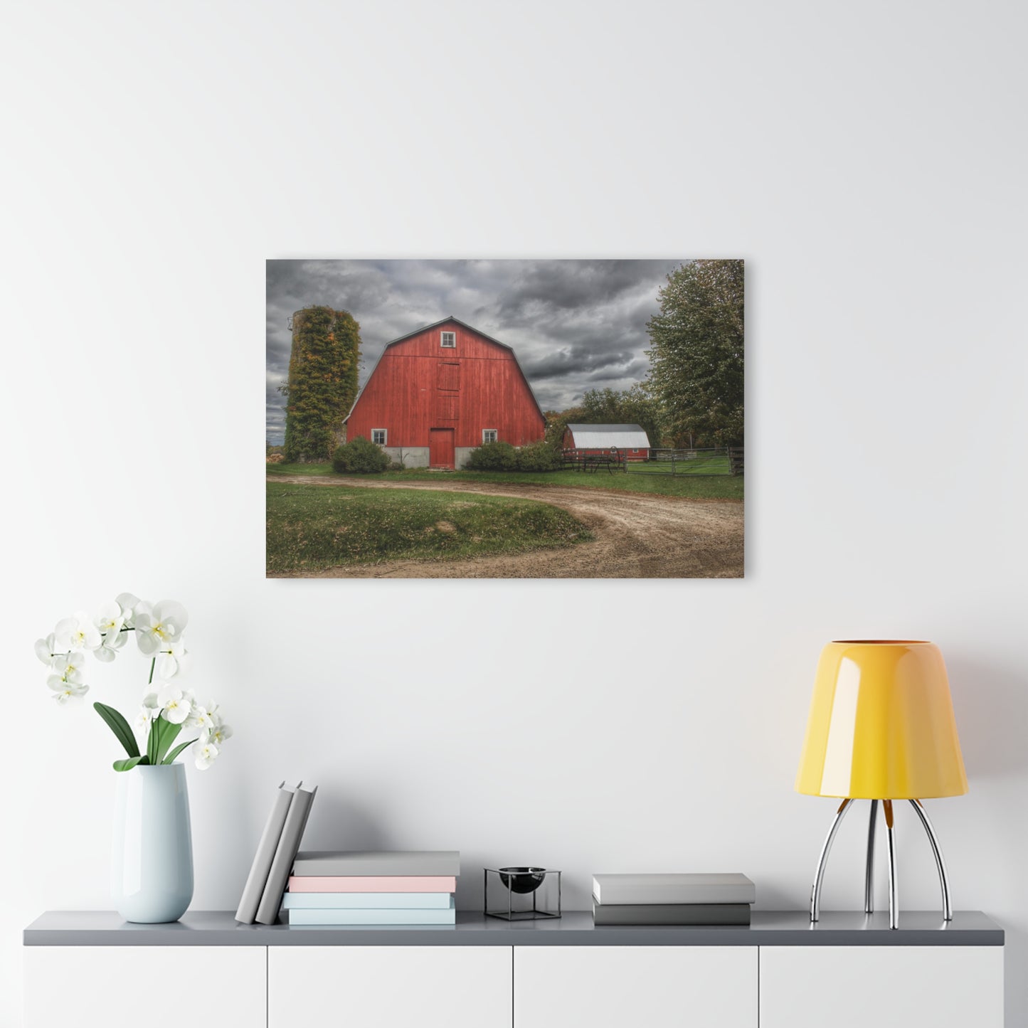 U R There Photography Horton Road Red and Silo Rustic Farmhouse Acrylic Wall Print