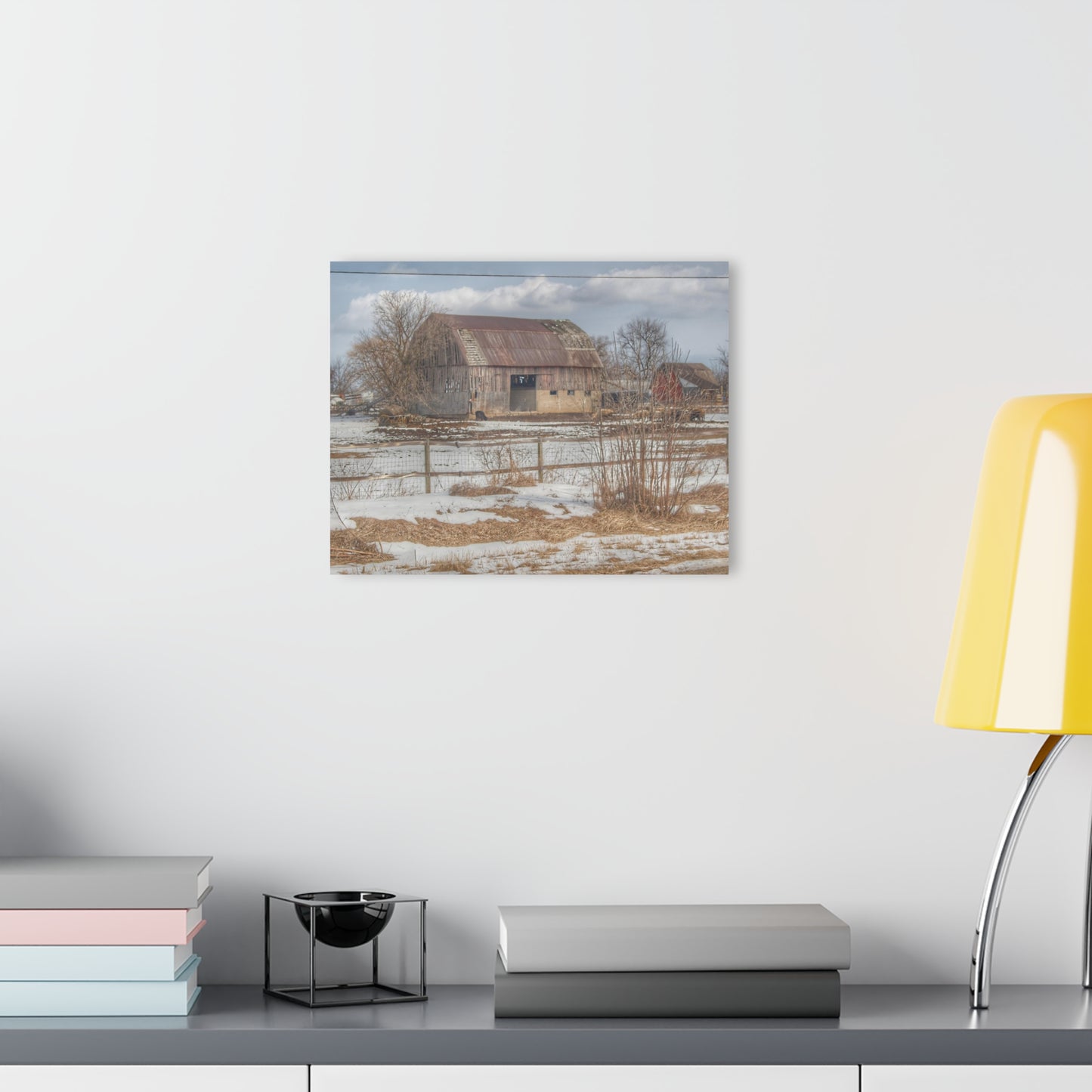 U R There Photography Babcock Road Red Rustic Farmhouse Acrylic Wall Print