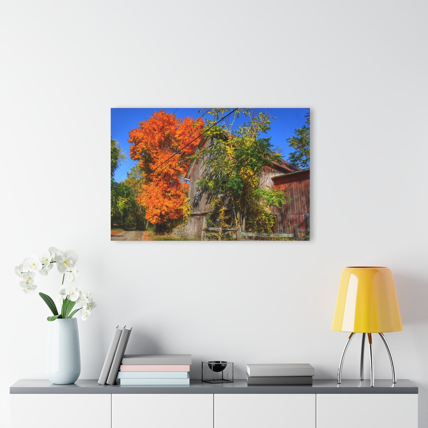 U R There Photography Oxford Rusted Red in Fall Rustic Farmhouse Acrylic Wall Print