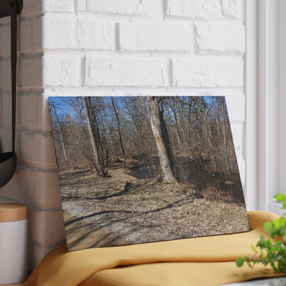 U R There Photography Creekside Seating Rustic Farmhouse Tempered-Glass Cutting Board