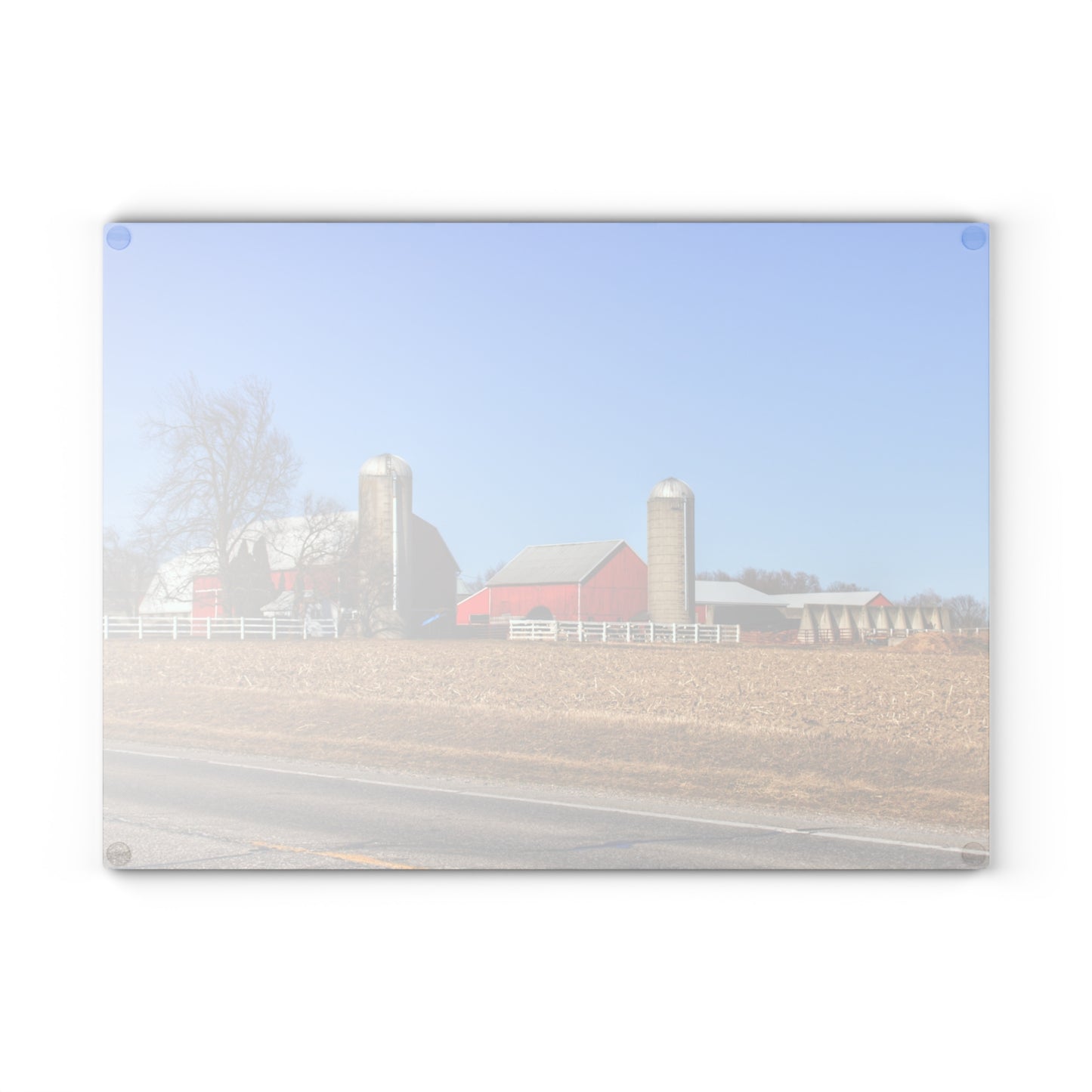 U R There Photography Marlette Reds Rustic Farmhouse Tempered-Glass Cutting Board