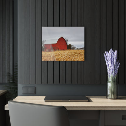 U R There Photography Jones Road Red Rustic Farmhouse Acrylic Wall Print