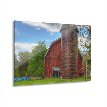 U R There Photography Mead Road Red Rustic Farmhouse Acrylic Wall Print