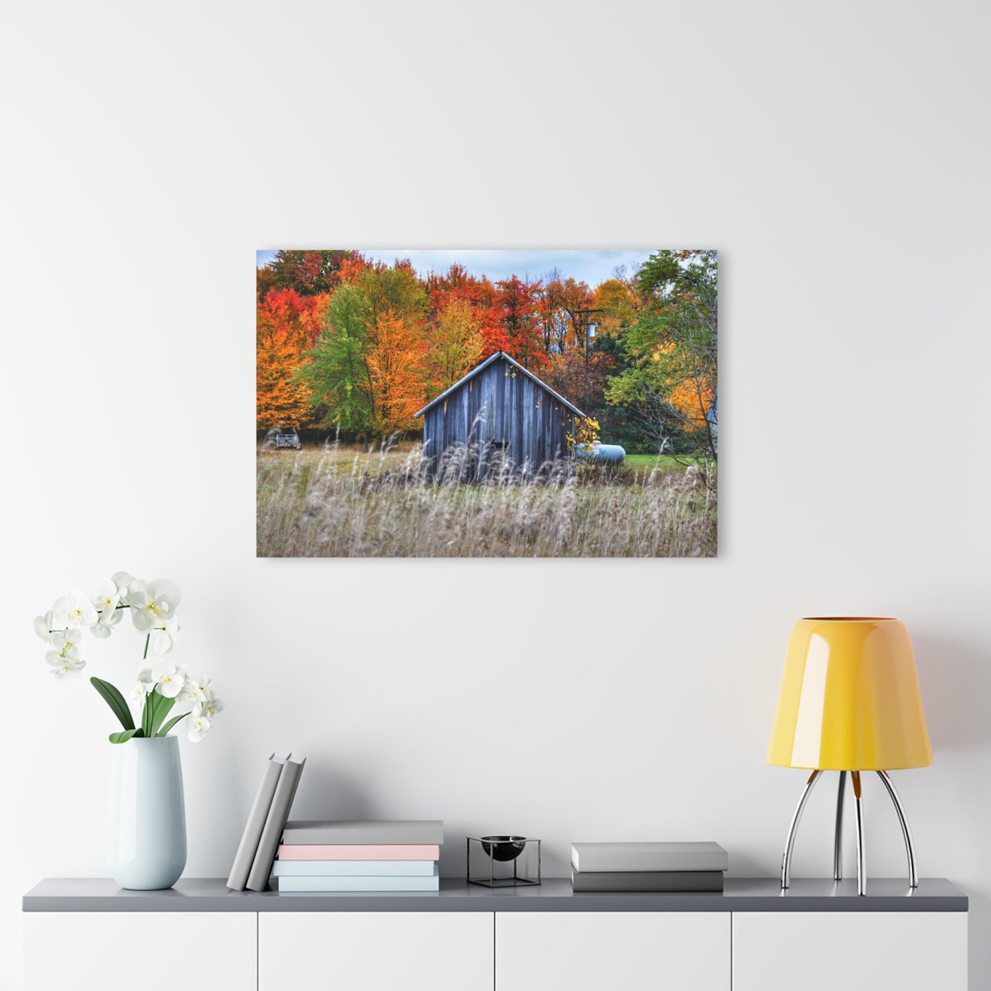 U R There Photography Beyond Church Road Little Grey Rustic Farmhouse Acrylic Wall Print