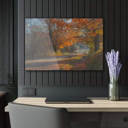 U R There Photography Fall on Oak Road Rustic Farmhouse Acrylic Wall Print