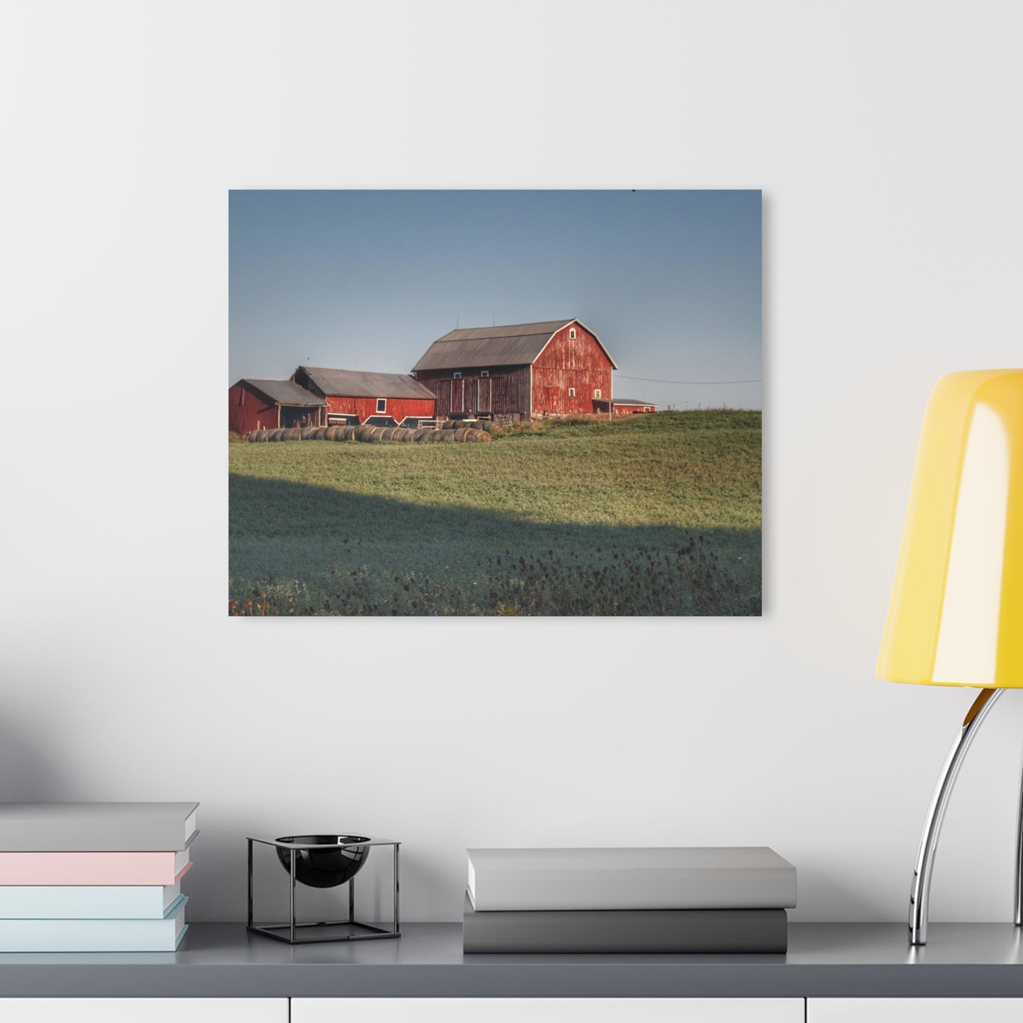Rustic Farmhouse Wall Print Featuring Across the Field in Millington