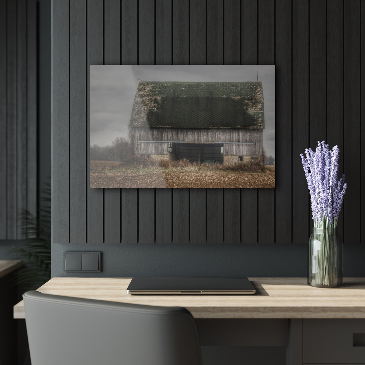 U R There Photography Stone Road Old Grey II Rustic Farmhouse Acrylic Wall Print