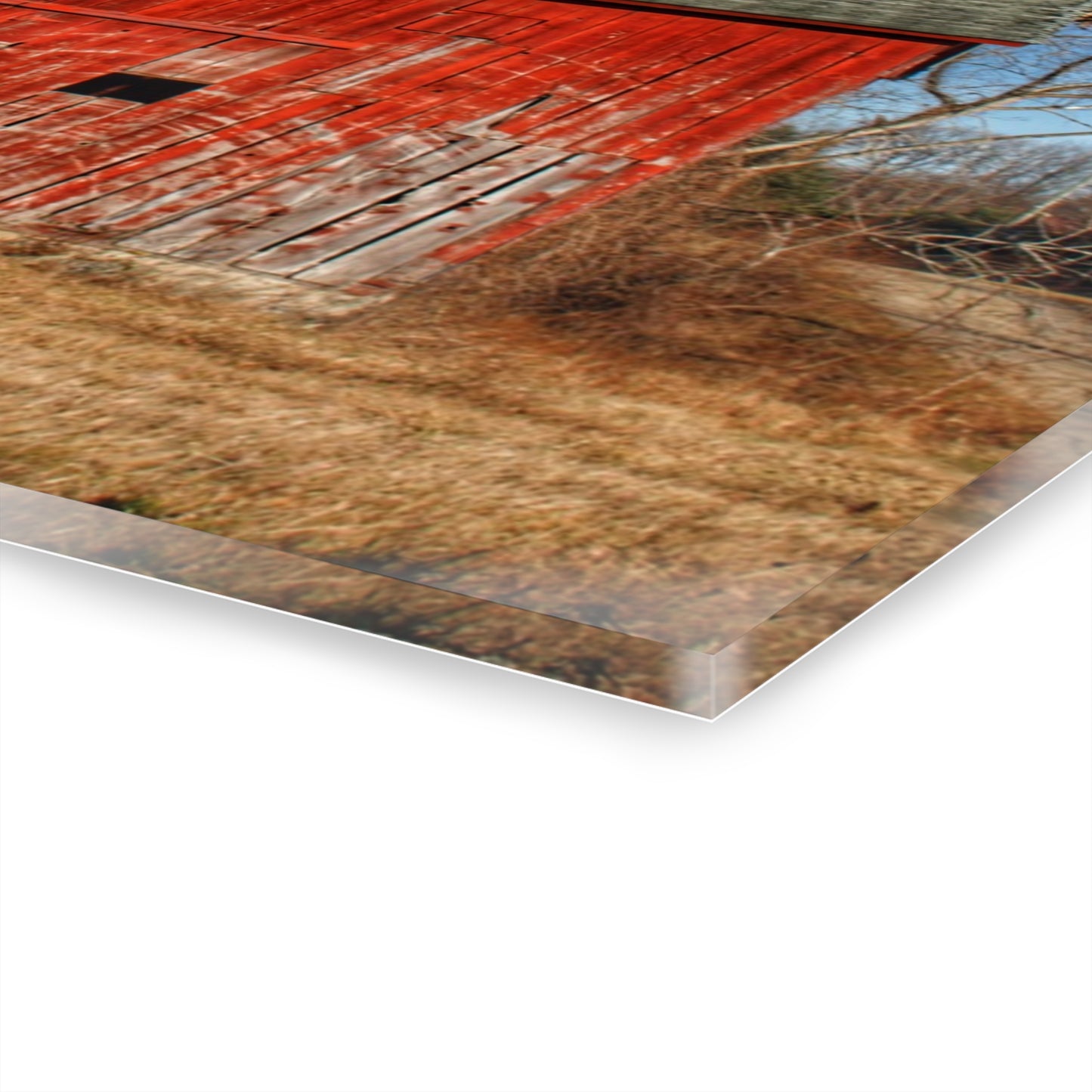 U R There Photography Vernor Road Red Rustic Farmhouse Acrylic Wall Print