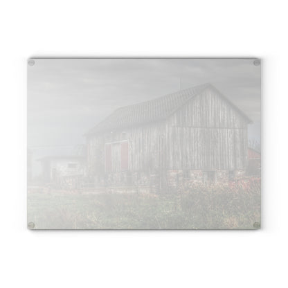U R There Photography Swaffer Road Grey Rustic Farmhouse Tempered-Glass Cutting Board