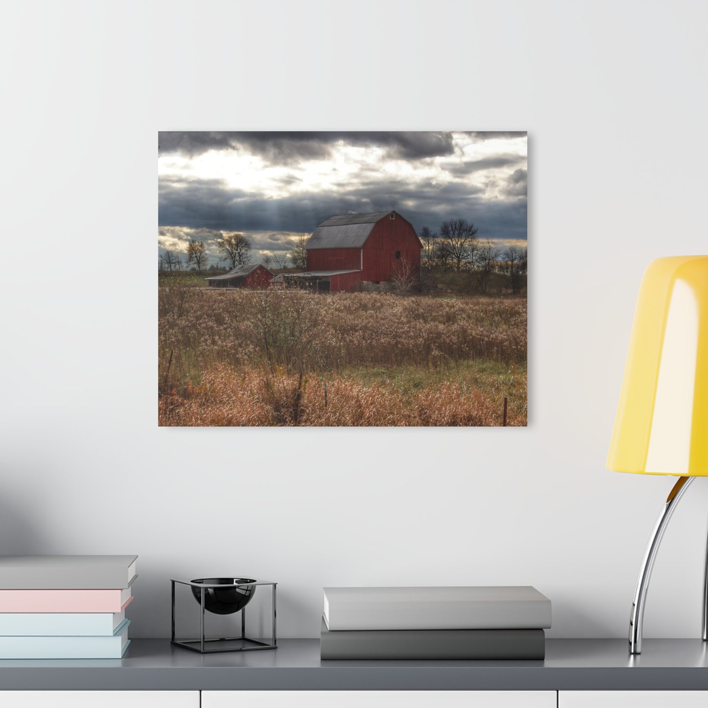 U R There Photography Booth Road Cow Barn II Rustic Farmhouse Acrylic Wall Print