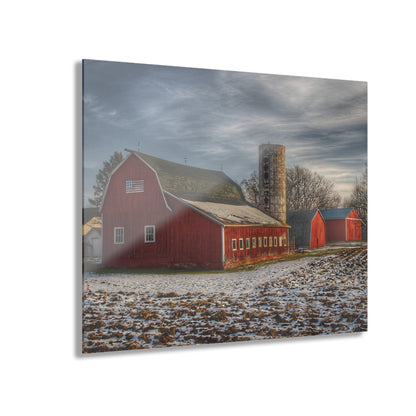 U R There Photography Mitchell Lake Road Red Rustic Farmhouse Acrylic Wall Print