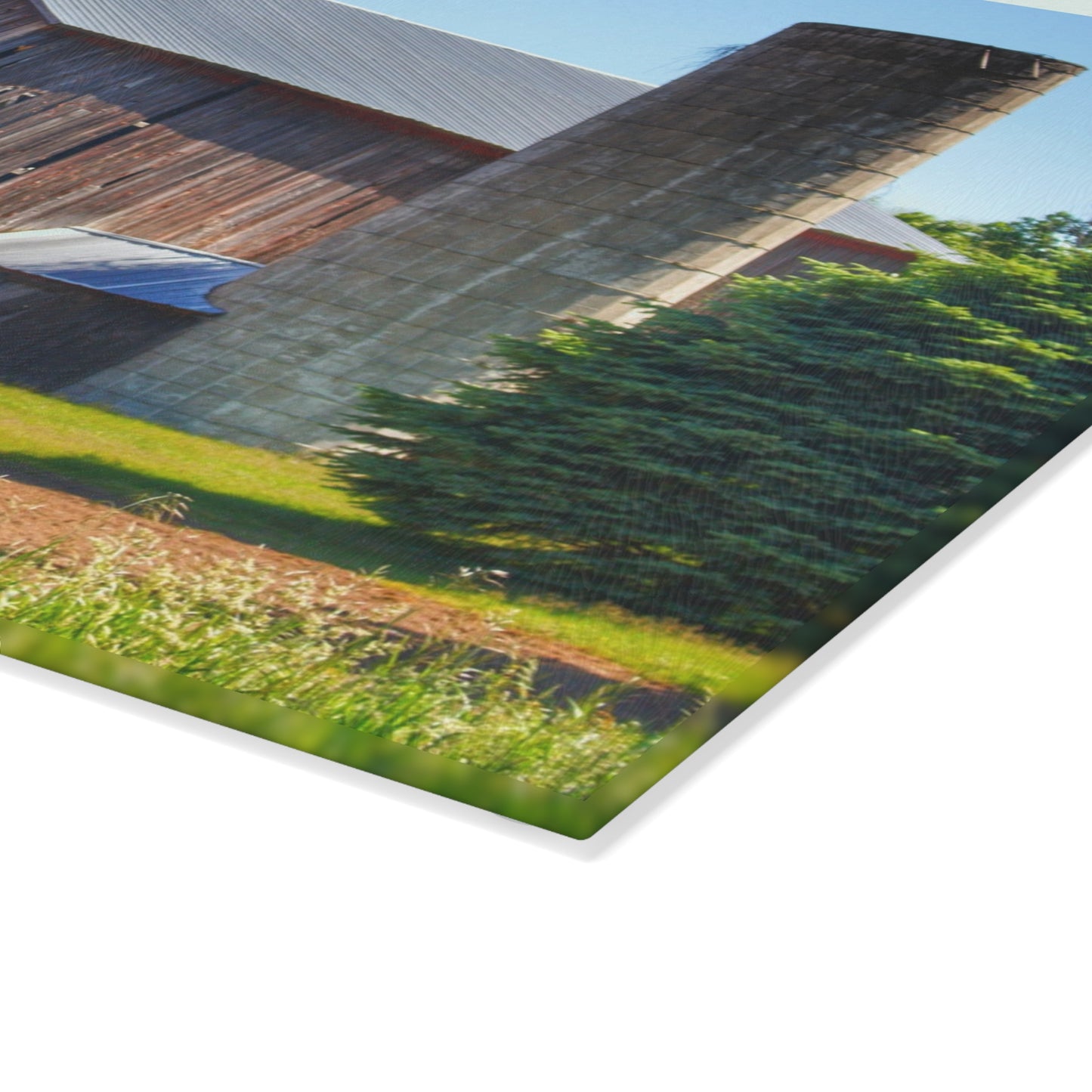 U R There Photography Gilford Grey III Rustic Farmhouse Tempered-Glass Cutting Board