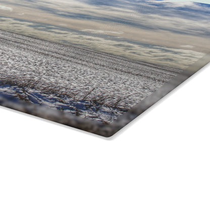 U R There Photography Early Spring Grey I Rustic Farmhouse Tempered-Glass Cutting Board